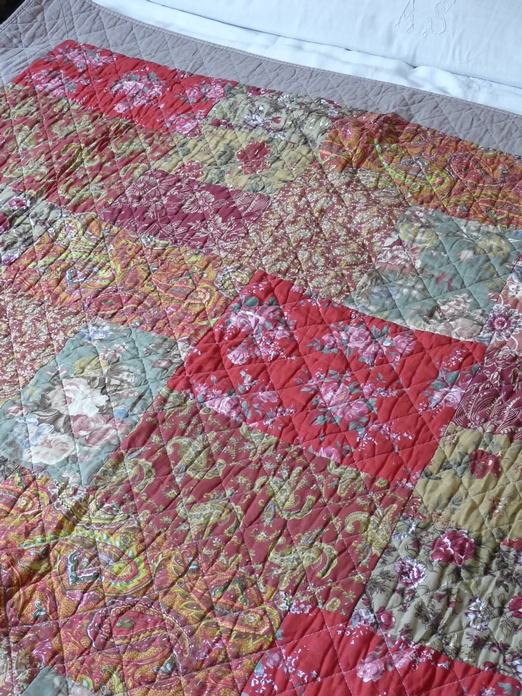 vue en d�taile toile de jouy des taies d' oreiller
